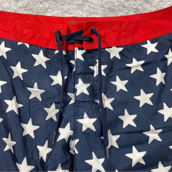 Old Navy Mens Red/Blue/White Star Designed‎ Swim Board Shorts Size M - Picture 3 of 9